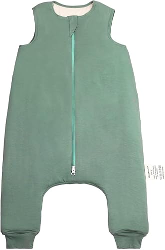 Rayon Made from Bamboo Toddler Sleep Sack with Feet, 1.5 TOG Sleeveless Toddler Sleep Sack, 2-Way Zipper - Jamouz