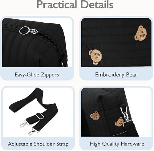 Diaper Bag Tote with Insulated Pockets and Stroller Hooks for Travel - Jamouz