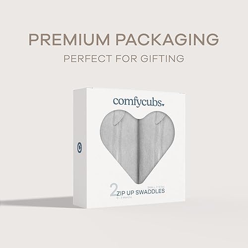 Comfy Cubs Swaddle Blanket Baby Girl Boy Easy Zipper Wrap 2 Pack Newborn Infant Sleep Sack (Small 0-3 Months, Blush, Mauve) - Jamouz