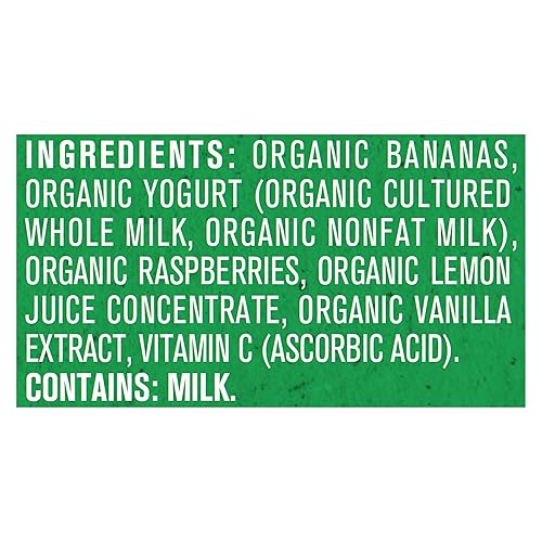 Gerber Organic Baby Food Pouches, Toddler, Banana Raspberry Yogurt Vanilla, 3.5 Ounce (Pack of 12) - Jamouz