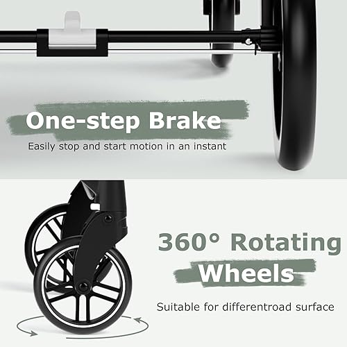 INFANS 2 in 1 Baby Stroller, High Landscape Infant Stroller & Reversible Bassinet Pram, Foldable Pushchair with Adjustable Canopy, Cup Holder, Storage Basket, Suspension Wheels (Grey) - Jamouz