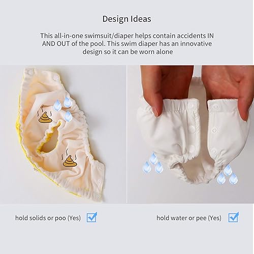 IIjnUhb Swim Diapers Baby Reusable 2 Pack,Washable Pants for 0-3 Years Boys Girls Swimming Lesson Shower Gifts - Jamouz