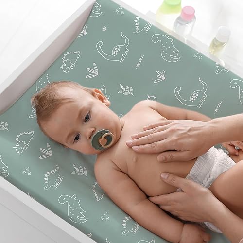 Stretchy Changing Pad Covers for Boys Girls,2 Pack Jersey Knit,Elephant & Whale - Jamouz