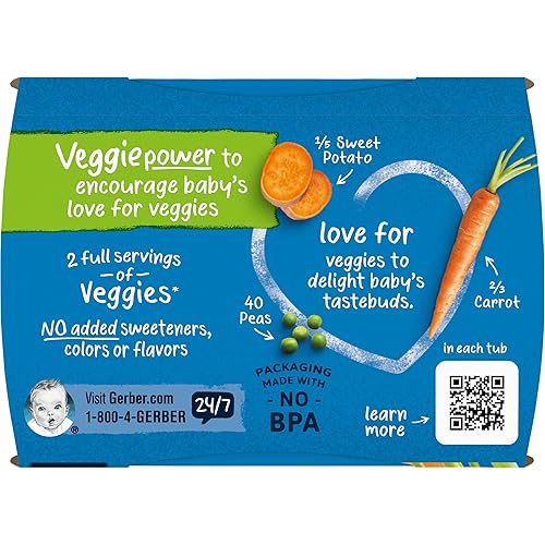 Gerber 2nd Foods Banana Blackberry Blueberry 4 Ounce Tubs, 2 Count (Pack of 8) - Jamouz