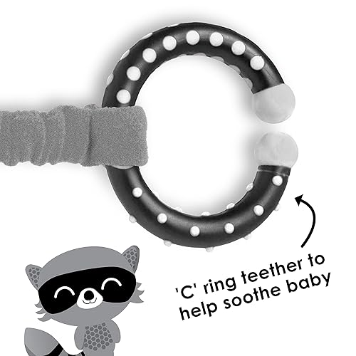 Diono Baby Racoon Character Car Seat Straps & Toy, Shoulder Pads for Baby, Infant, Toddler, 2 Pack Soft Seat Belt Cushion and Stroller Harness Covers Helps Prevent Strap Irritation - Jamouz