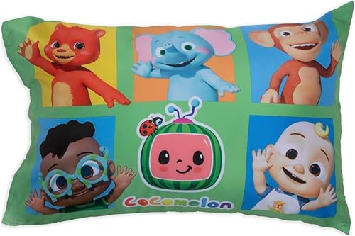 CoComelon 4-Piece Toddler Bedding Set, Cute as a Rainbow, Toddler Bed, Green - Jamouz