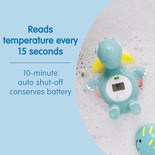 Dr. Brown's CleanUp Temposaurus Floating Bath Thermometer for Accurately Measuring Baby's Bath Water Temperature, BPA free - Jamouz