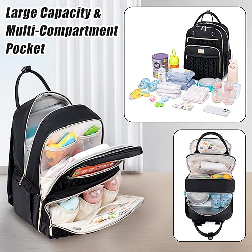 Diaper Bag Backpack,Stylish Baby Diaper Bag,Waterproof Travel Diaper Backpacks Baby Bags with Changing Pad,Stroller Straps,Insulated Pockets (Khaki) - Jamouz