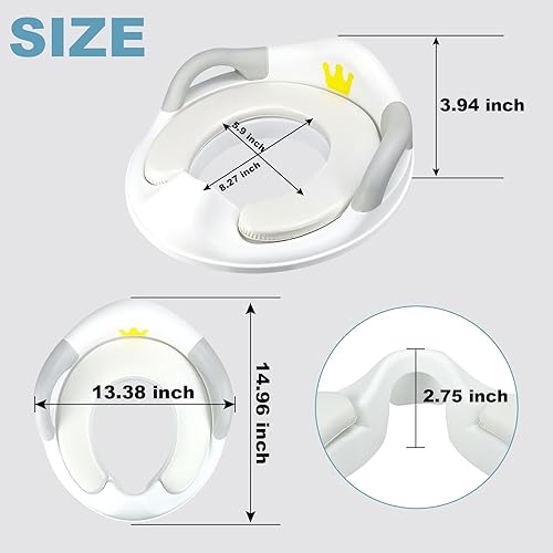 Toddlers Toilet Seat,Potty Training Toilet Seat for Boys and Girls Kids Toddler Potty Seat for Toilet, Potty Seat Cover for Baby with Detachable Soft Cushion, Non-Slip Sturdy Handle (Blue) - Jamouz