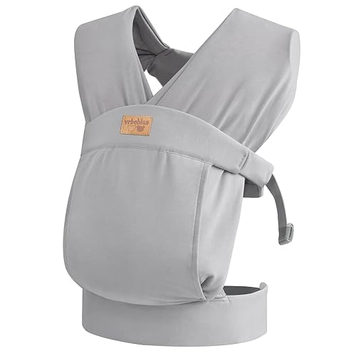 Baby Wraps Carrier Newborn to Toddler, Kangaroo Baby Easy Wearing Wrap, Adjustable Soft Baby Holder Front Chest Sling Carriers Perfect Baby Infant Essentials Gifts (Striped Grey, Cotton) - Jamouz