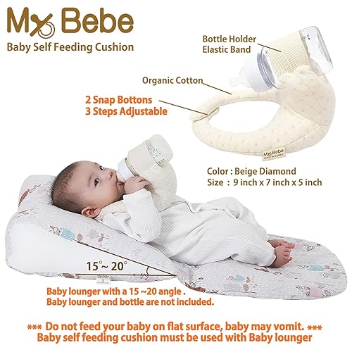 My Bebe Baby Self Feeding Cushion, Baby Self Feeding Pillow, Breast Feeding Pillow, Baby Feeding Bottle Holder, Baby Organic Cotton - Jamouz