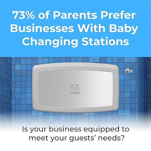 Koala Kare Surface-Mounted Horizontal Baby Changing Station with Stainless Steel Veneer, Model KB300-01SS (Grey) - Jamouz