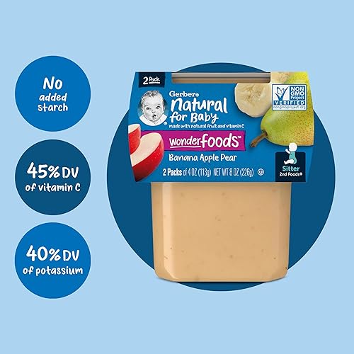 Gerber 2nd Foods Banana Blackberry Blueberry 4 Ounce Tubs, 2 Count (Pack of 8) - Jamouz