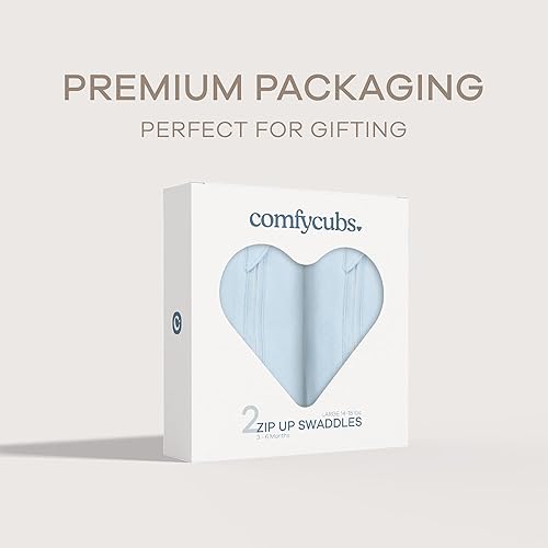 Comfy Cubs Swaddle Blanket Baby Girl Boy Easy Zipper Wrap 2 Pack Newborn Infant Sleep Sack (Small 0-3 Months, Blush, Mauve) - Jamouz