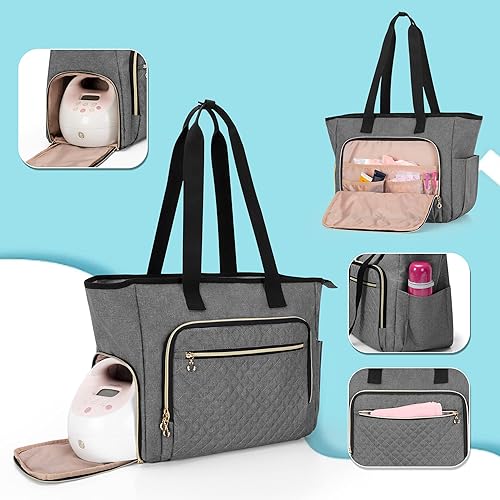 Luxja Breast Pump Bag (with a Breastmilk Cooler Bag, a Small Carrying Case and a Waterproof Mat) Compatible with Spectra S1 and S2, Pumping Bag for Breast Pump and Extra Parts, Black - Jamouz