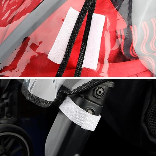 Clear Stroller Rain Cover, Universal Waterproof Baby Stroller Travel Weather Shield from Wind Snow Dust, with Breathable Ventilation for Most Single Strollers, Jogging, Pushchairs - Jamouz