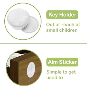 key holder convenient storage out of reach of a child aim sticker very easy to get used to