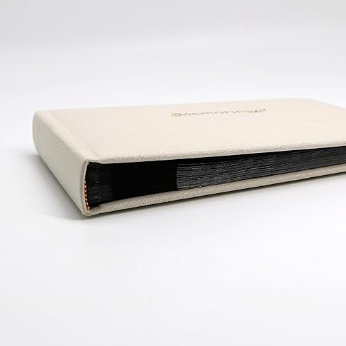 Holoary Small 4x6 Photo Album, Linen Hard Cover, Holds 50 Photos, Black Page Traditional Book Bound, Mini Brag Book Baby Album, Ideal For Wedding, Family Pictures, Gifts, Anniversary (Sky blue) - Jamouz