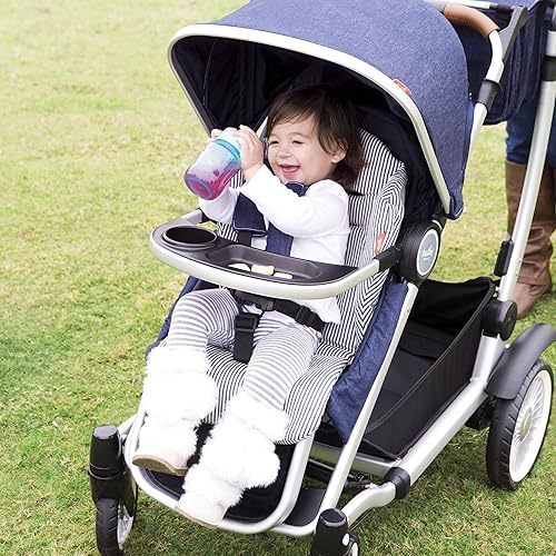 Entourage Primary Seat Liner: Washable Baby Stroller Accessories Cushion - Navy Striped - Jamouz