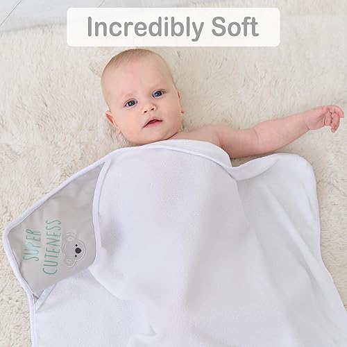 Viviland Baby Towels and Washcloths, Soft Absorbent Pink Baby Bath Towel Set, Elephant Hooded Towels with 5 Infant Face Washcloths (6 Pieces) - Jamouz