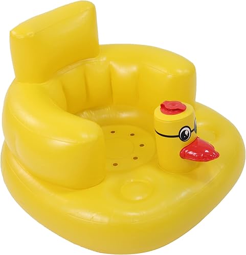Baby Inflatable Seat for Babies 3-36 Months, Built in Air Pump Infant Back Support Sofa Toddler Chair for Sitting Up, Baby Floor Seater Gifts (Duck) - Jamouz
