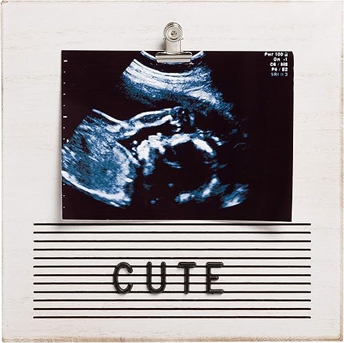 Pearhead Classic Wooden Letterboard, Baby Keepsake Clip Photo Frame, Wooden - Jamouz