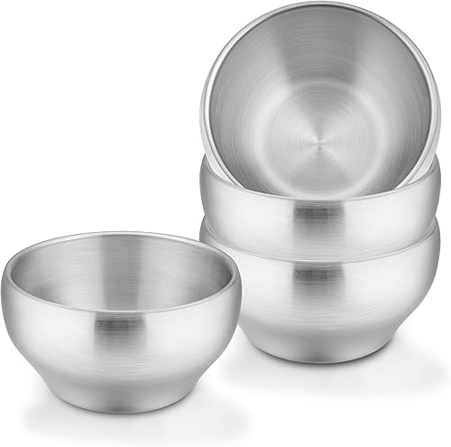 LIANYU 304 Stainless Steel Bowls for Kids, 12oz Children Toddler Baby Bowls Set of 3, Heavy Duty & Double-Walled, Multipurpose for Feeding Cereal, Soup, Snacks, Dishwasher Safe - Jamouz