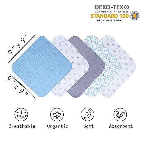 Viviland Baby Towels and Washcloths, Soft Absorbent Pink Baby Bath Towel Set, Elephant Hooded Towels with 5 Infant Face Washcloths (6 Pieces) - Jamouz