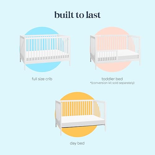 DaVinci Birdie 3-in-1 Convertible Baby Crib - GREENGUARD Gold Certified Crib - Convertible Crib to Toddler Bed and Daybed - Baby Bed w/ 4 Adjustable Heights - Easy to Assemble Wooden Crib - Honey - Jamouz