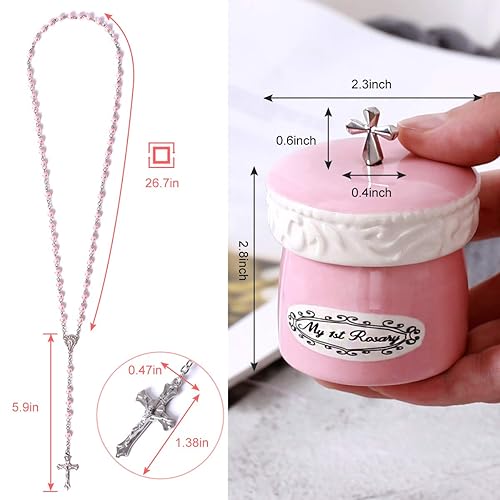 My First Rosary Cross for Boy Keepsake Box and Rosary Gifting Set, Blue - Jamouz