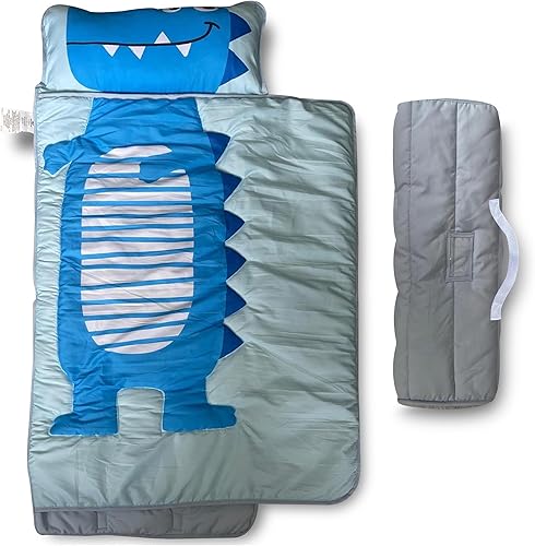 Toddler Nap Mat Set with Removable Pillow - Ultra Soft Slumber Nap Mats for Preschool, Roll-Up Toddler Sleeping Bag for Preschool & Daycare - 50'x20' Cozy and Portable - Jamouz