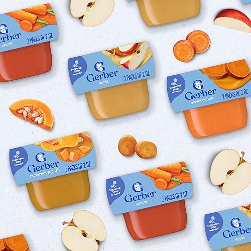 Gerber 1st Foods Baby Food, Prune Puree, Natural & Non-GMO, 2 Ounce Tubs, 2-Pack (Pack of 8) - Jamouz