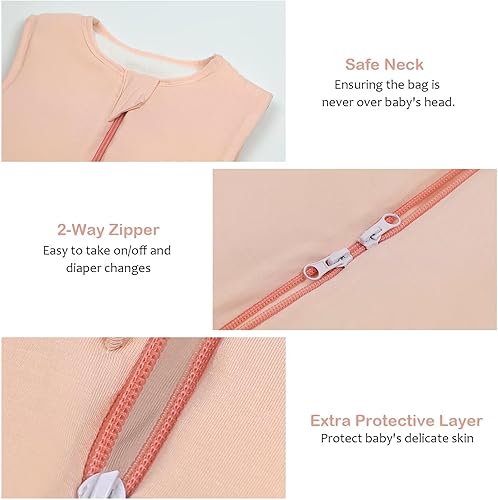 Rayon Made from Bamboo Toddler Sleep Sack with Feet, 1.5 TOG Sleeveless Toddler Sleep Sack, 2-Way Zipper - Jamouz