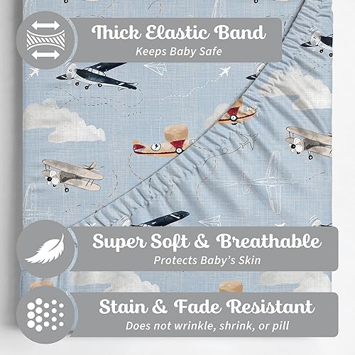 Baby Changing Pad Cover 2-Pack for Girls (Fleurette) - Premium Fitted Sheets Baby Diaper Changing Table Cover - Buttery Soft Cotton Blend - Jamouz