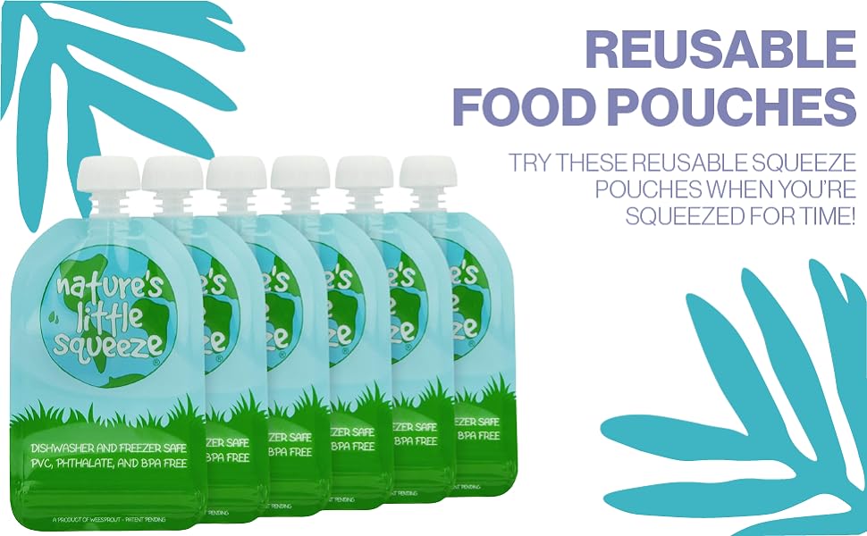 WeeSprout Double Zipper Reusable Food Pouches