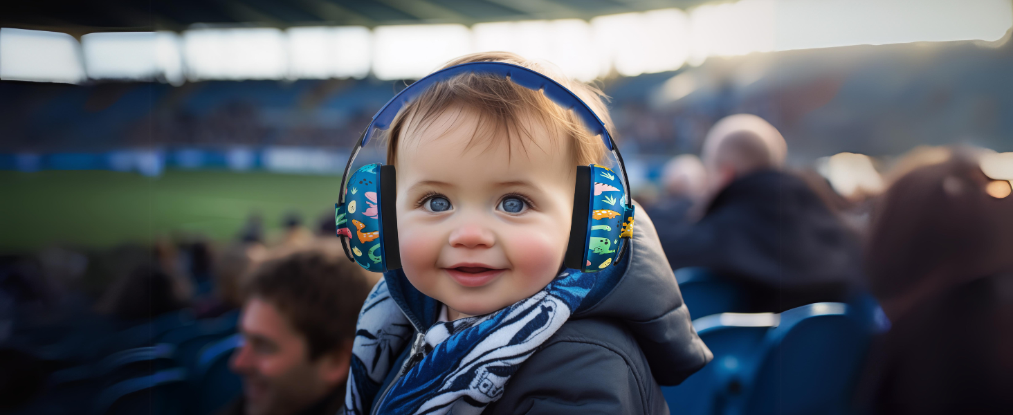 vanderfields baby hearing protection baby wearing earmuff during sport events