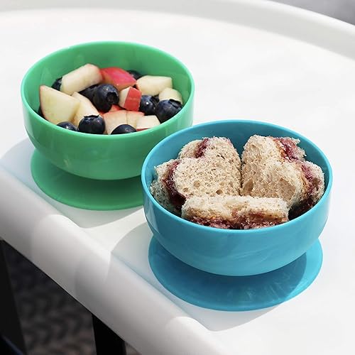 ChooMee Silicone Baby Suction Bowls | Non Slip Extra Strong Suction Base with Durable and Firm Bowl | Ideal for Infant and Toddler Baby Led Feeding | Small 2 CT - Jamouz
