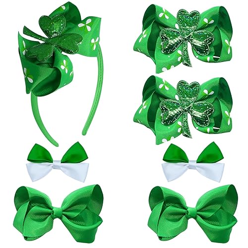 2 PCS 3inchs Hair Bows for Girls Grosgrain Ribbon Hair Bow Alligator Clips Hair Accessories for Baby Girls Toddlers(Green) - Jamouz