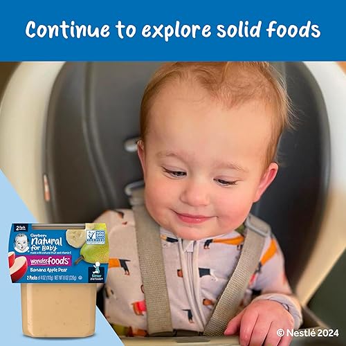 Gerber 2nd Foods Banana Blackberry Blueberry 4 Ounce Tubs, 2 Count (Pack of 8) - Jamouz