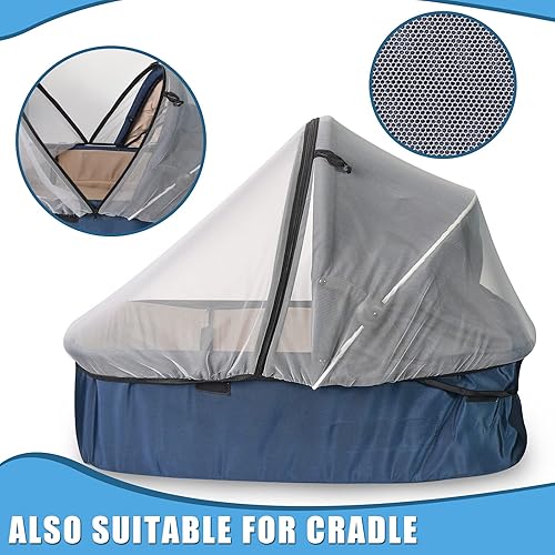 Mosquito Net for Baby Car Seats – Infant Car Seat Insect Mesh Net with Zipper - Universal Fit, Premium Quality: Machine Washable - Gray - Jamouz