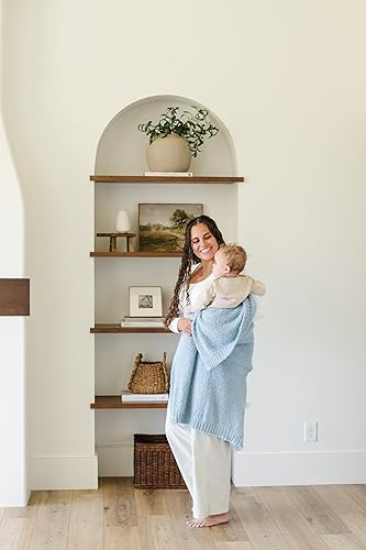 SARANONI Bamboni Luxury Baby Blanket | Plush Blanket for Infant Boys & Girls | Receiving Blanket 30” x 40” | Sky Blue - Jamouz