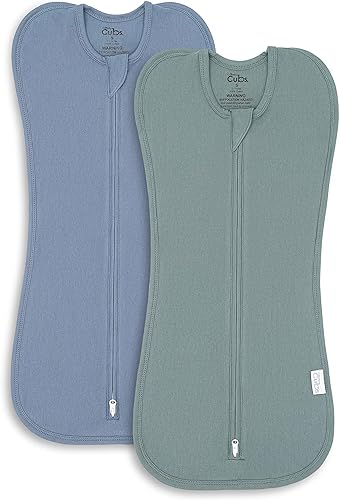 Comfy Cubs Swaddle Blanket Baby Girl Boy Easy Zipper Wrap 2 Pack Newborn Infant Sleep Sack (Small 0-3 Months, Blush, Mauve) - Jamouz