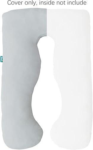 Pregnancy Pillow Cover U-Shaped, Super Soft Replacement Cover Fits Most 55/57 Inch Maternity Pillow, Full Body Pregnancy Pillow Case, Universal Fit, Grey Hearts Print - Jamouz