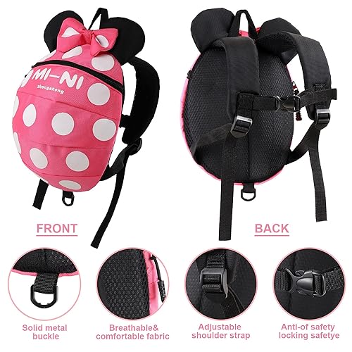 CZSYZCZS Toddlers Leash + Anti Lost Wrist Link Child Kids Safety Harness Kids Walking Wristband Assistant Strap Belt (pink) - Jamouz