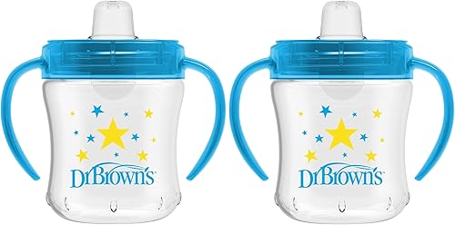 Dr. Brown's Transition Sippy Cup with Soft Spout - Blue - 6oz - 6m+ - Jamouz