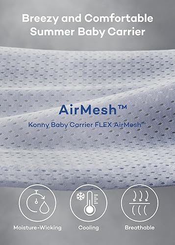 Konny New and Improved Baby Carrier Flex AirMesh Premium Material - Adjustable Summer, Easy to Wear and Wrap Baby Sling, Perfect for Newborn Babies Essentials up to 44 lbs(M-4XL) - Pale Blue - Jamouz
