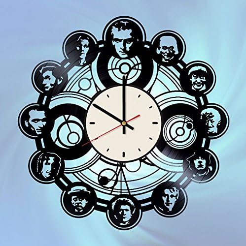 Doctor Who Vinyl Wall Clock - Handmade Unique Artwork Home Bedroom Living Kids Room Nursery Wall Decor Great Gifts idea for Birthday, Wedding, Anniversary - Customize Your (White/Black) - Jamouz