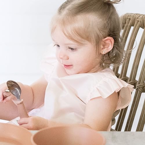 Tiny Twinkle Mess Proof Baby Bib - Waterproof Toddler and Baby Apron Bib - Machine Washable - PFAS and BPA Free - Jamouz