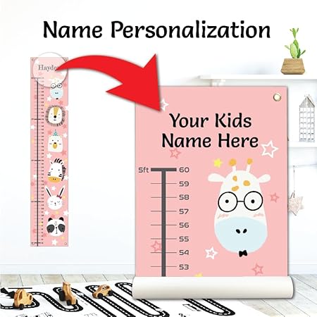 Personalized Kids Canvas Growth Chart, Height Chart, Growth Chart Banner, Train - Jamouz