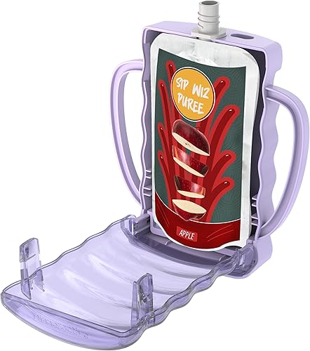Dinneractive Sip Wiz - Baby Pouch Holder No Squeeze Pouch Food Pouches & Juice Box Holder - Anti-Squeeze Yogurt Pouch Reusable Toddler Essentials - Jamouz